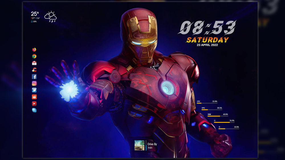 Iron Man suite Skin Rainmeter