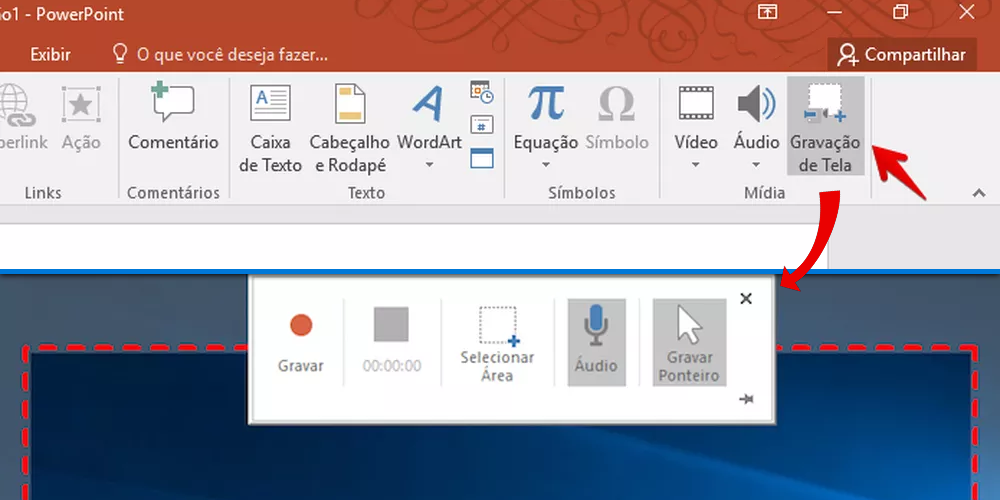 power point - gravar tela do pc
