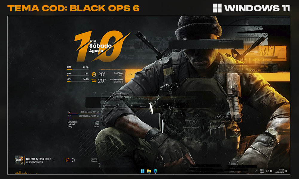 Tema COD BLACK OPS 6 para WINDOWS 11