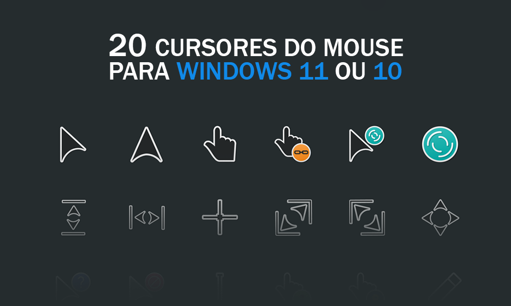 25 Cursors de mouse para windows 11 e 10