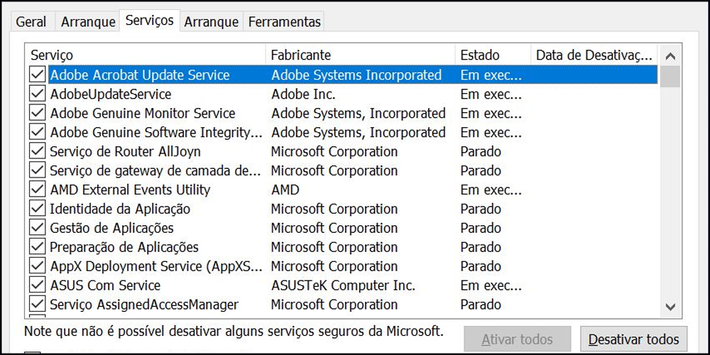 Desativar Serviços desnecessários para melhorar desempenho do pc